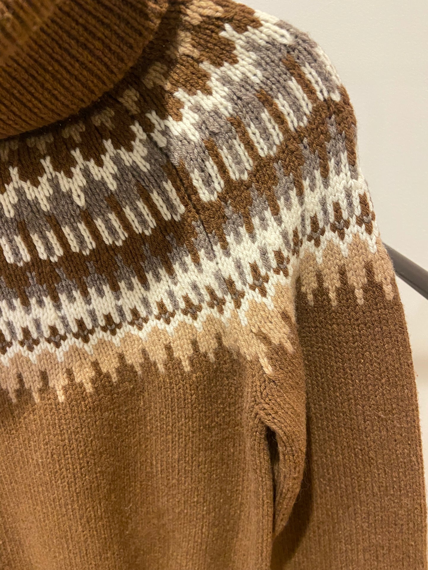 Nili Lotan Alesander Fair-Isle Turtleneck Sweater size XS