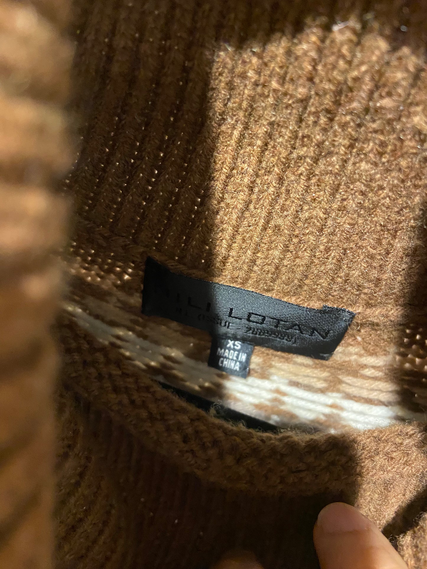 Nili Lotan Alesander Fair-Isle Turtleneck Sweater size XS