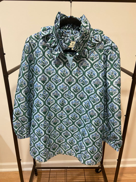 Tuckernuck Medallion Bouvier Blouse Top size XL