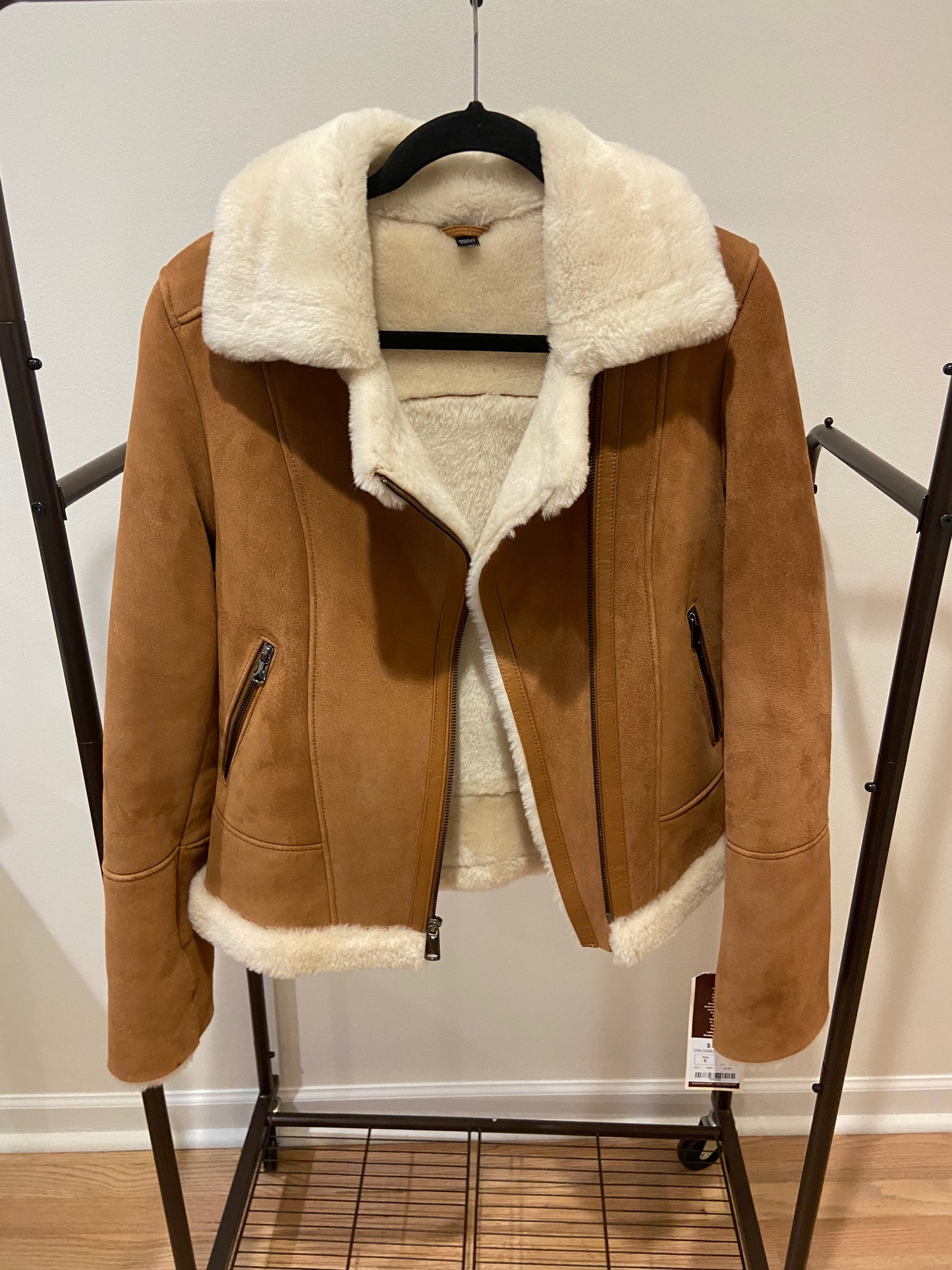 Overland Sonia Sheepskin Moto Jacket size S