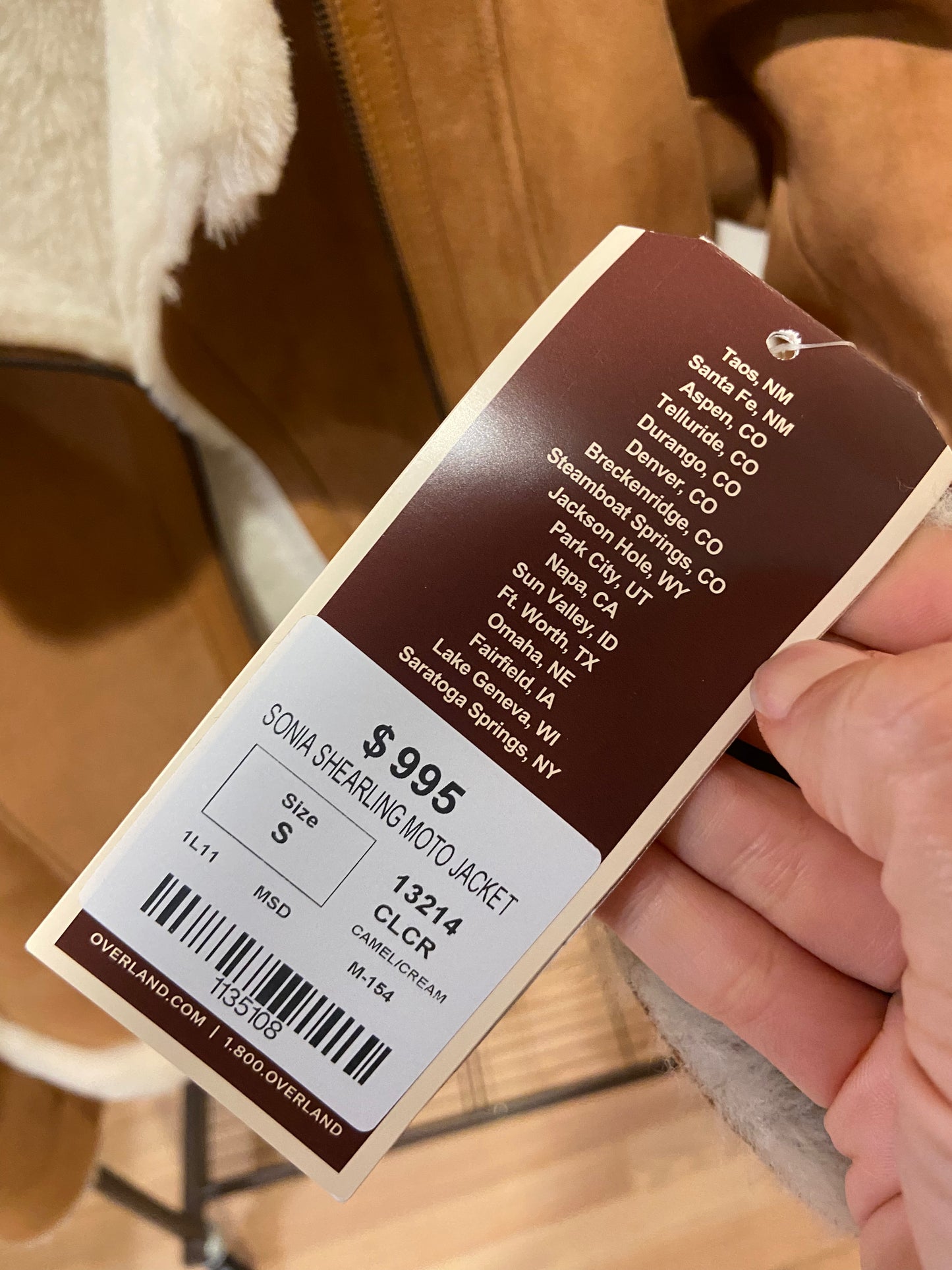 Overland Sonia Sheepskin Moto Jacket size S