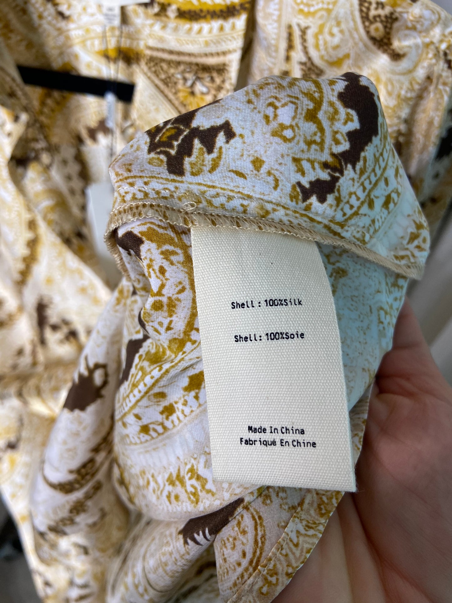 L'Agence Tyler Silk Shirt Ivory Multi Boute Paisley size M