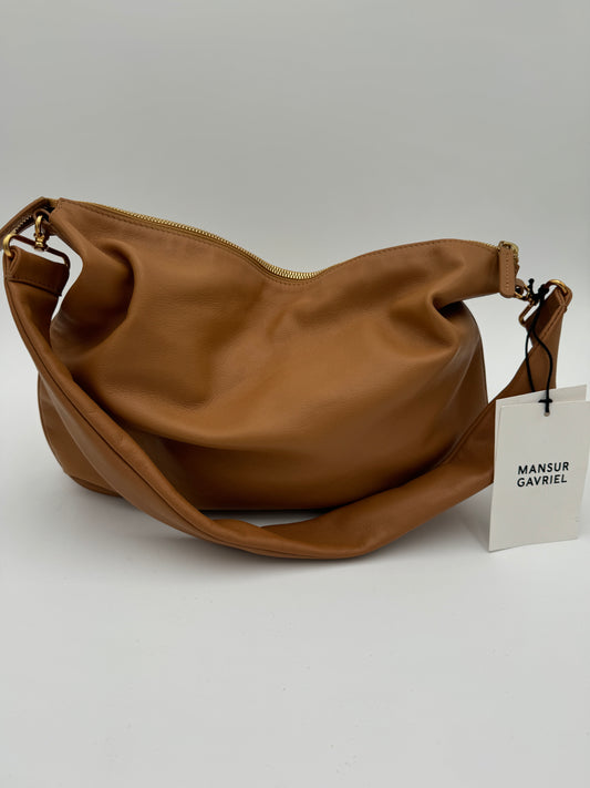 Mansur Gavriel Swing Leather Shoulder Bag Caramel