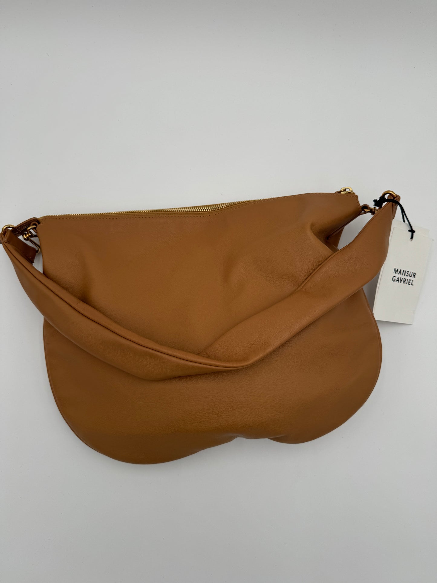 Mansur Gavriel Swing Leather Shoulder Bag Caramel