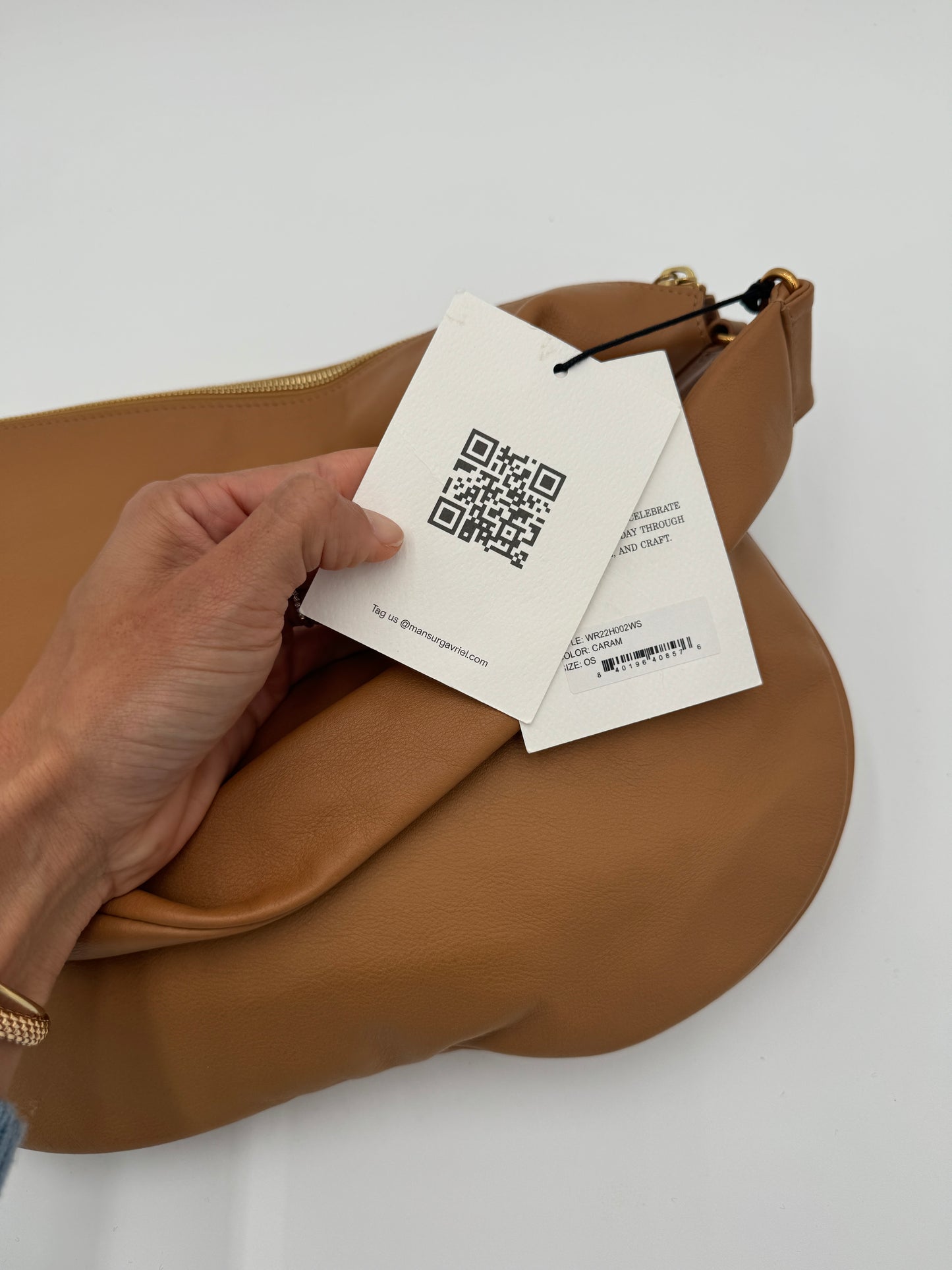 Mansur Gavriel Swing Leather Shoulder Bag Caramel