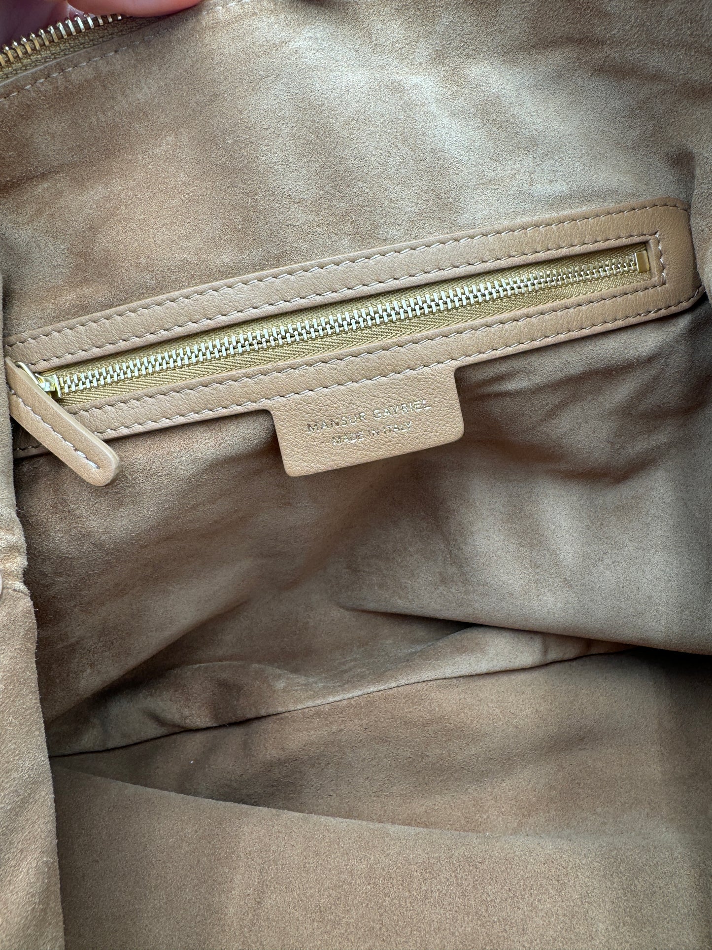 Mansur Gavriel Swing Leather Shoulder Bag Caramel
