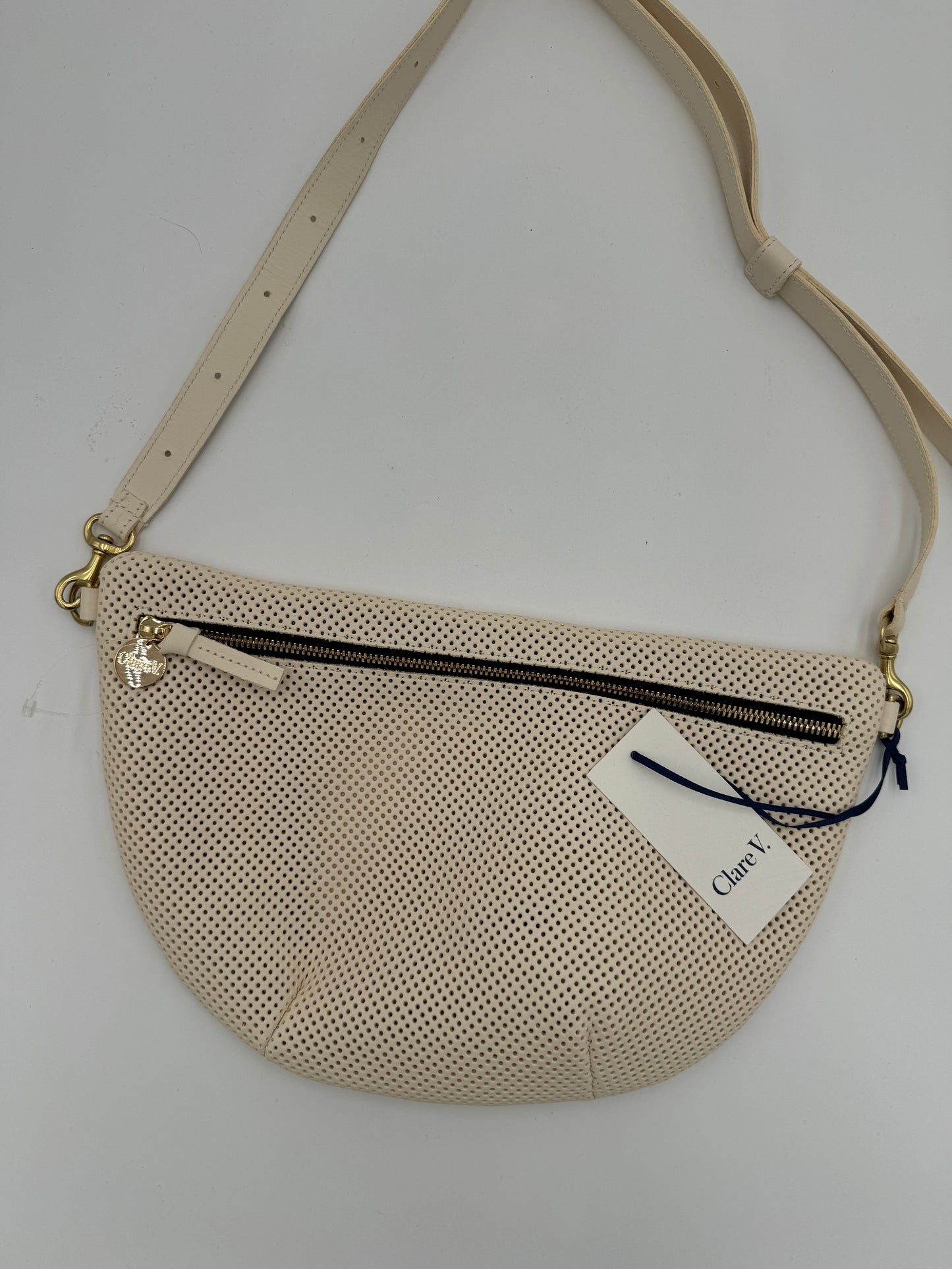 Clare V. Grande Fanny Cream Perforated