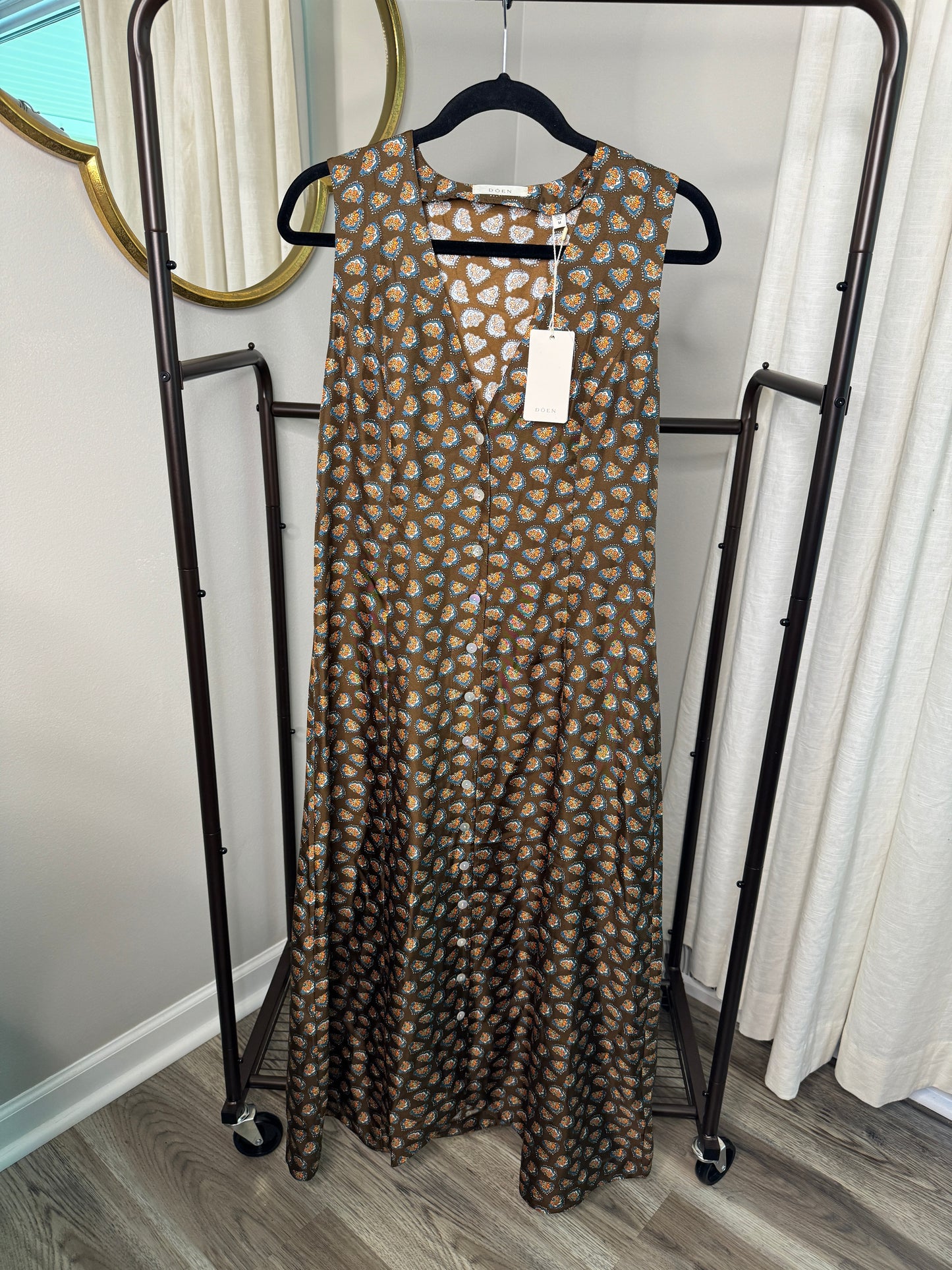 Doen Silk Allene Silk Midi Dress size M