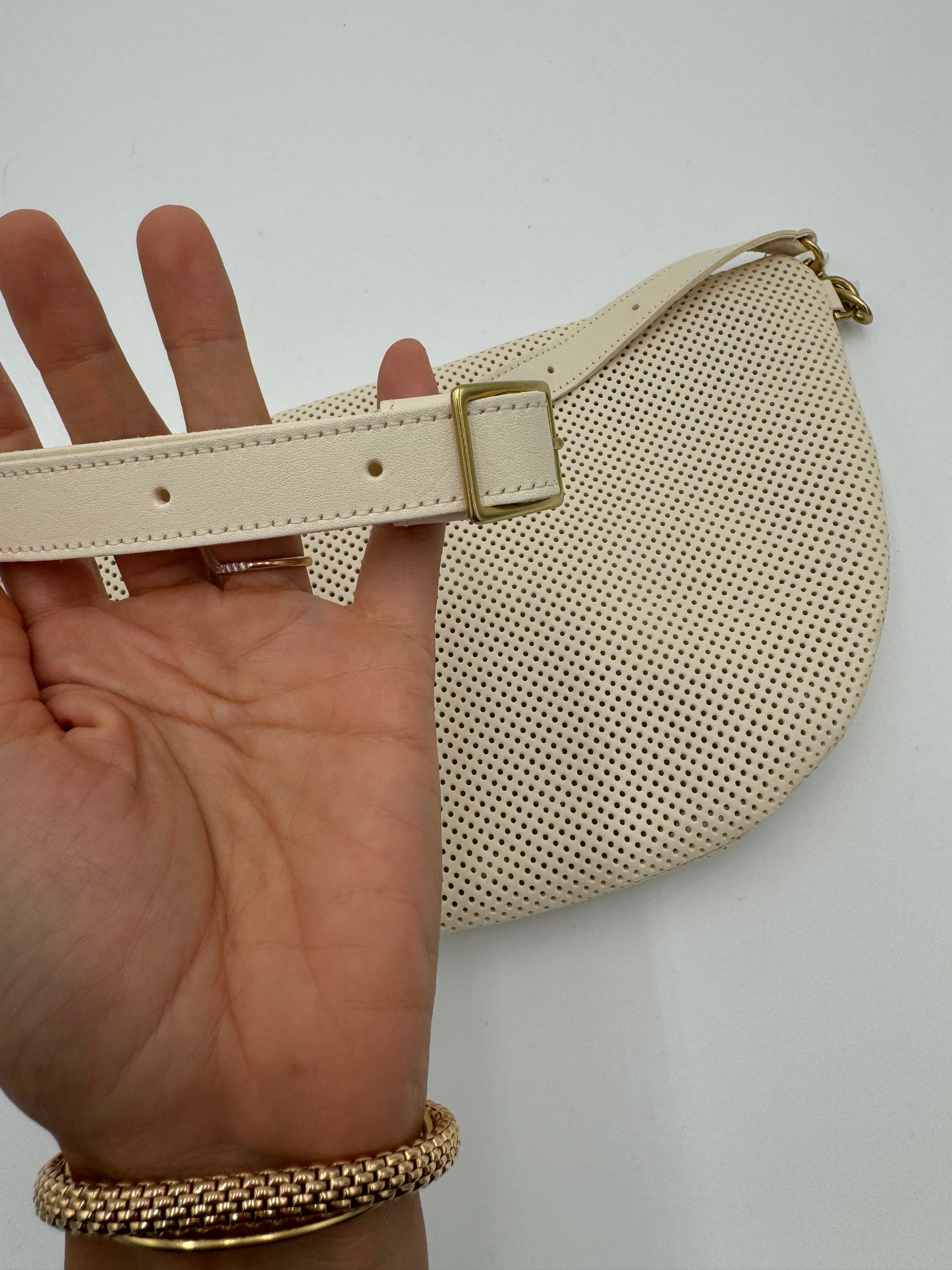 Clare V. Grande Fanny Cream Perforated