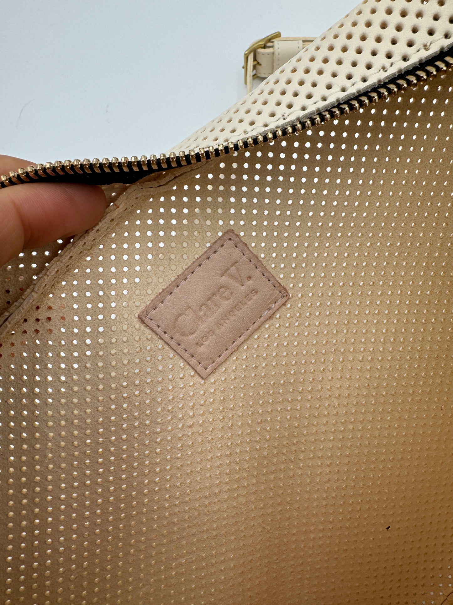 Clare V. Grande Fanny Cream Perforated