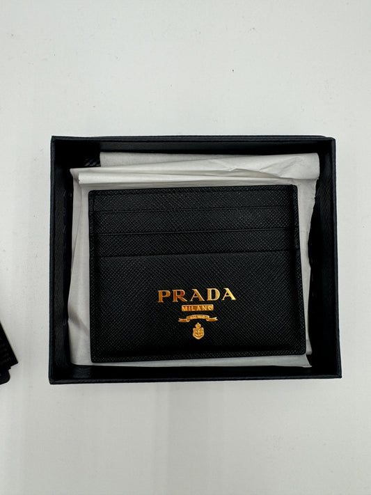 Prada Saffiano Leather and Nylon Card Holder