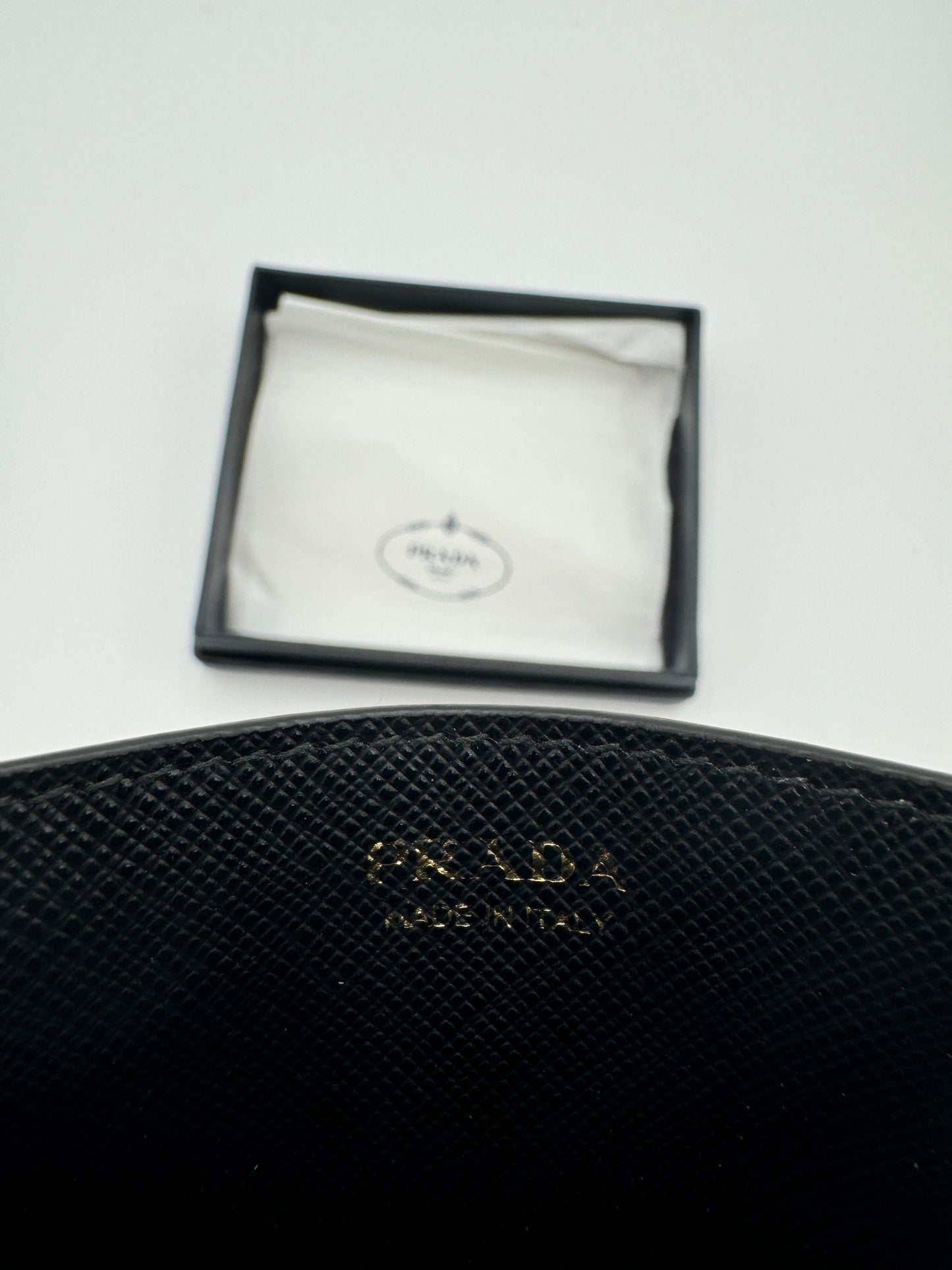 Prada Saffiano Leather and Nylon Card Holder