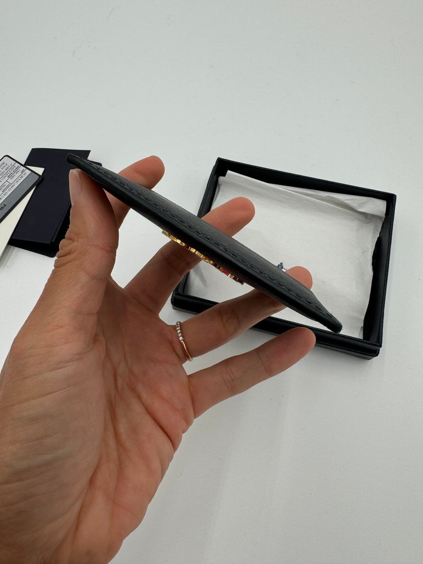 Prada Saffiano Leather and Nylon Card Holder