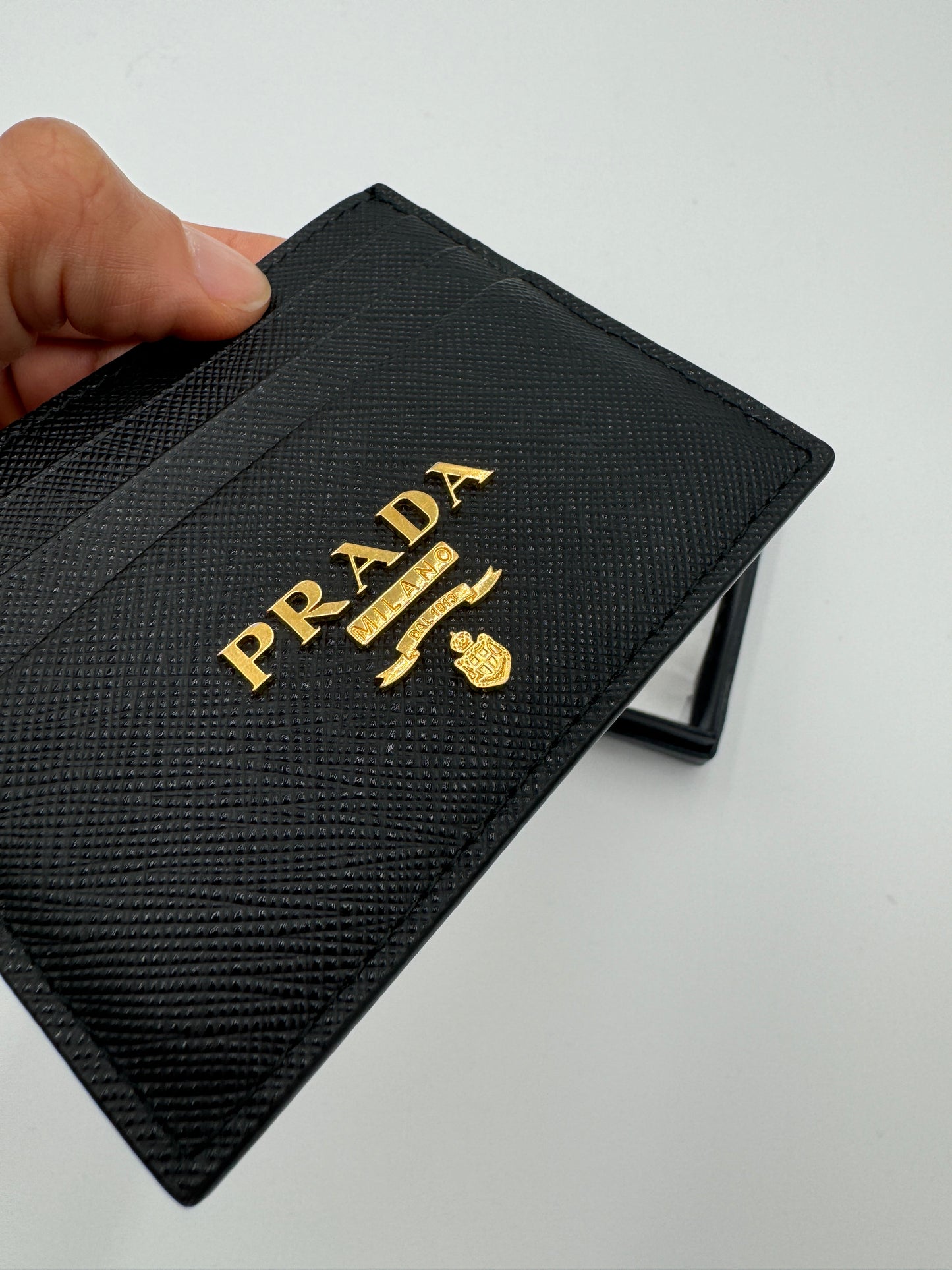 Prada Saffiano Leather and Nylon Card Holder