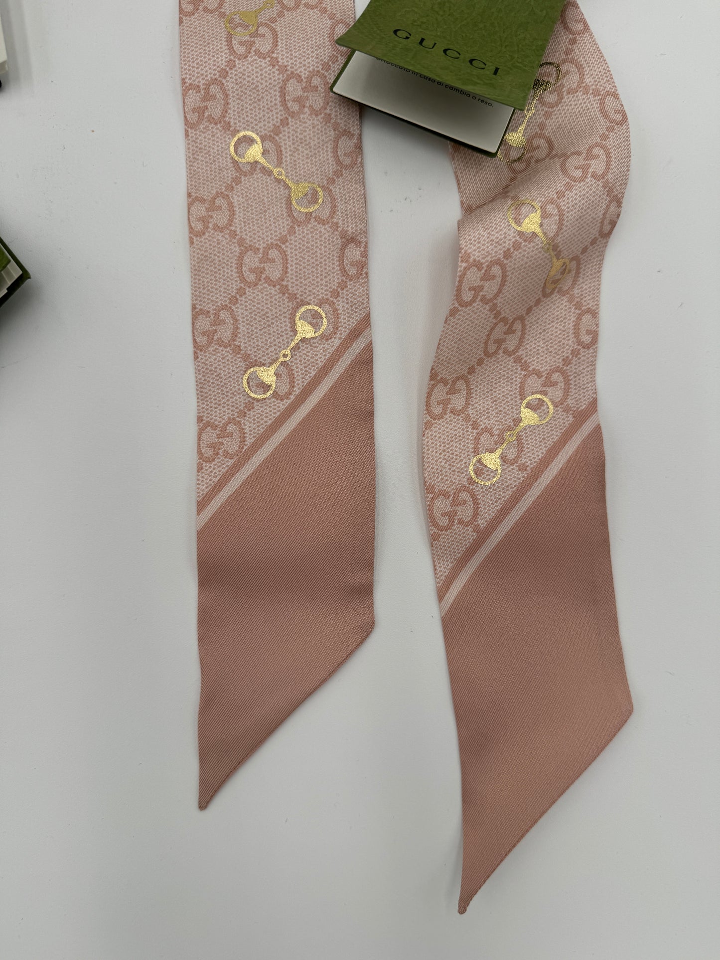 Gucci Silk Gold Horsebit Twilly