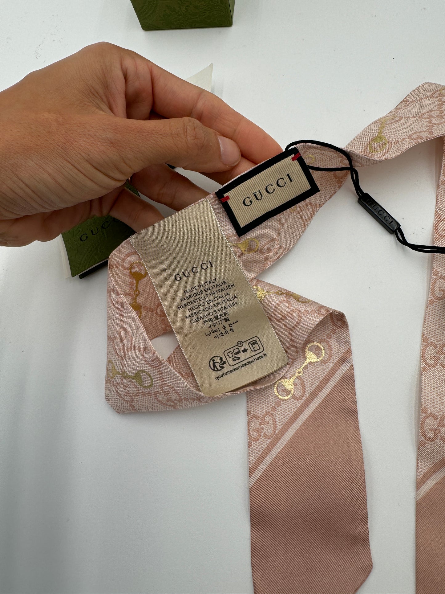 Gucci Silk Gold Horsebit Twilly