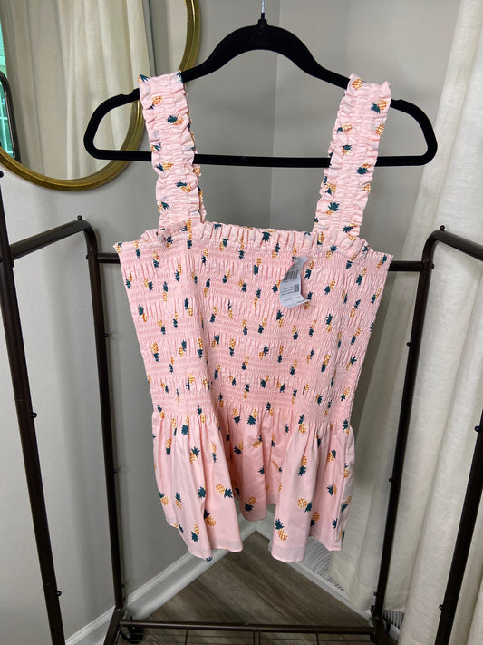 Kate Spade Pink Salt Pineapple Smock Shirt size L