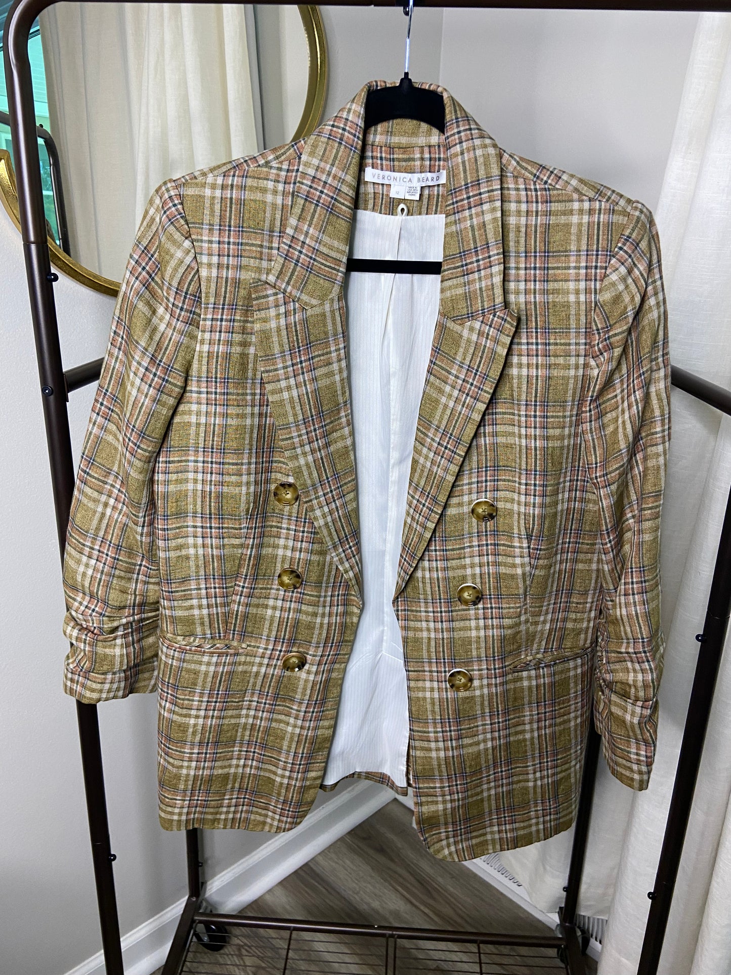 Veronica Beard Beacon Plaid Dickey Blazer Jacket size 12