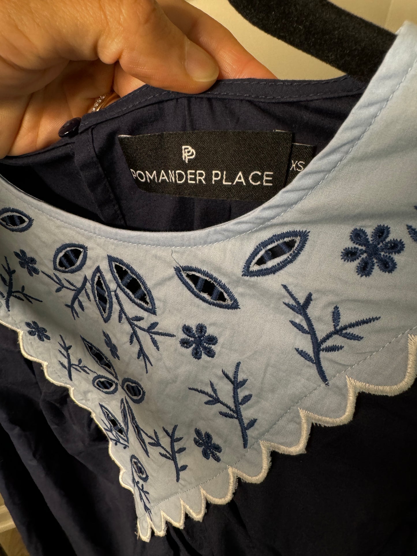 Pomander Place Navy Georgie Mini Dress size XS