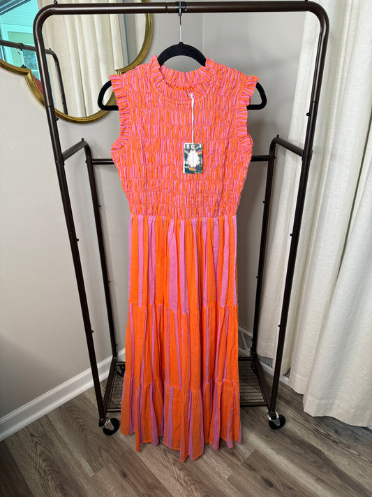 Oliphant Smocked Maxi Dress size M