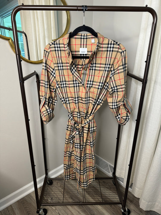 BURBERRY Check Shirt Dress size 10