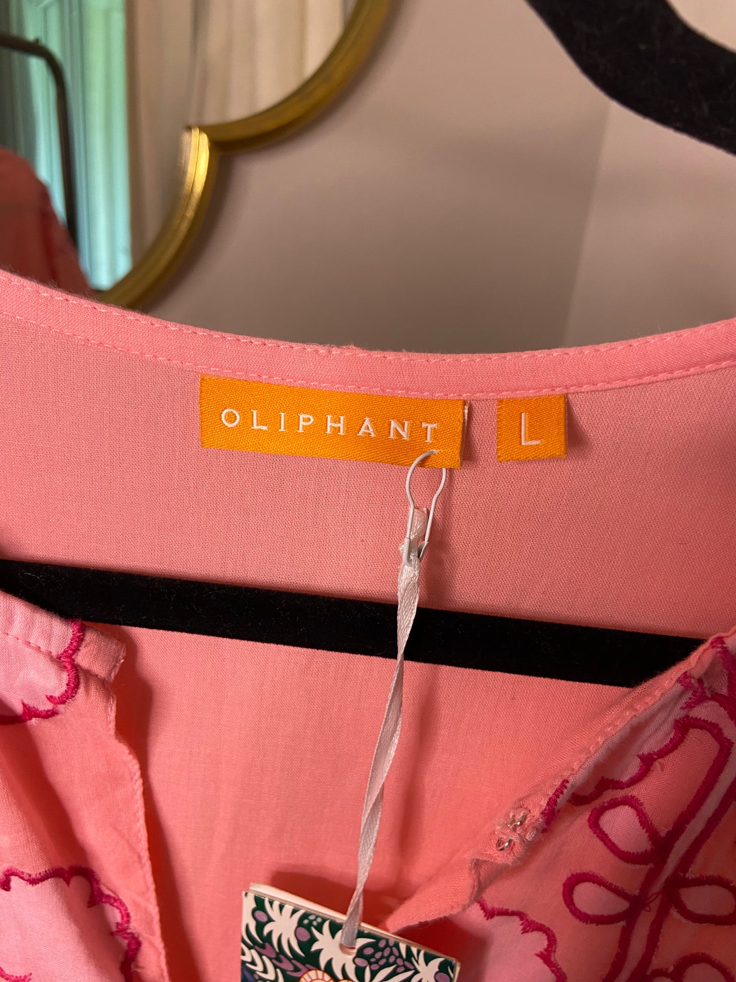 Oliphant Flirty Vneck Maxi in Tangier Pink size L