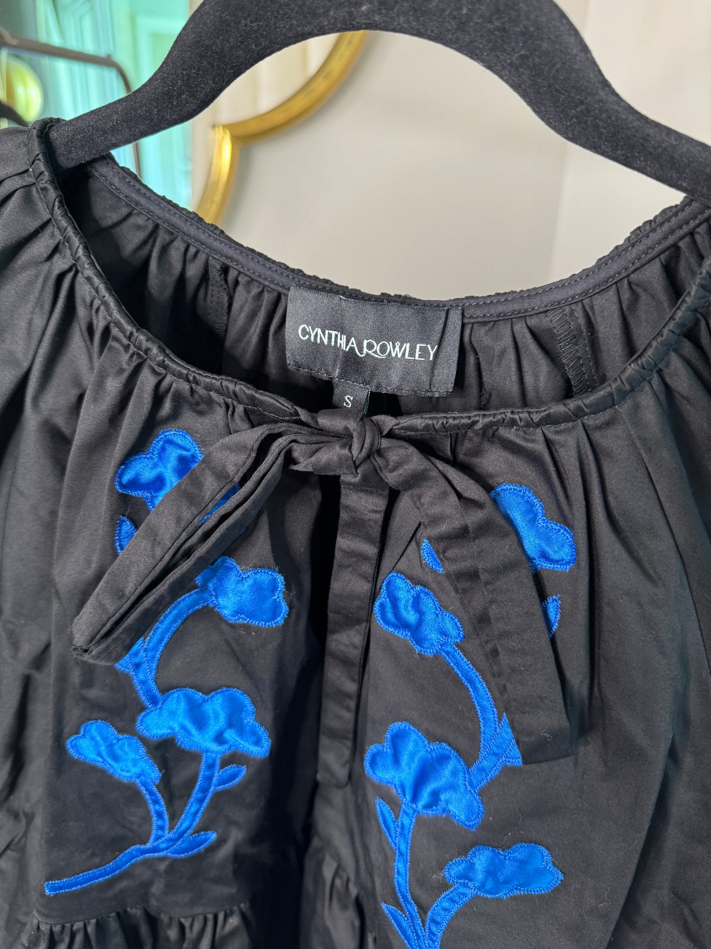 Cynthia Rowley Ananabelle Embroidered Top size S