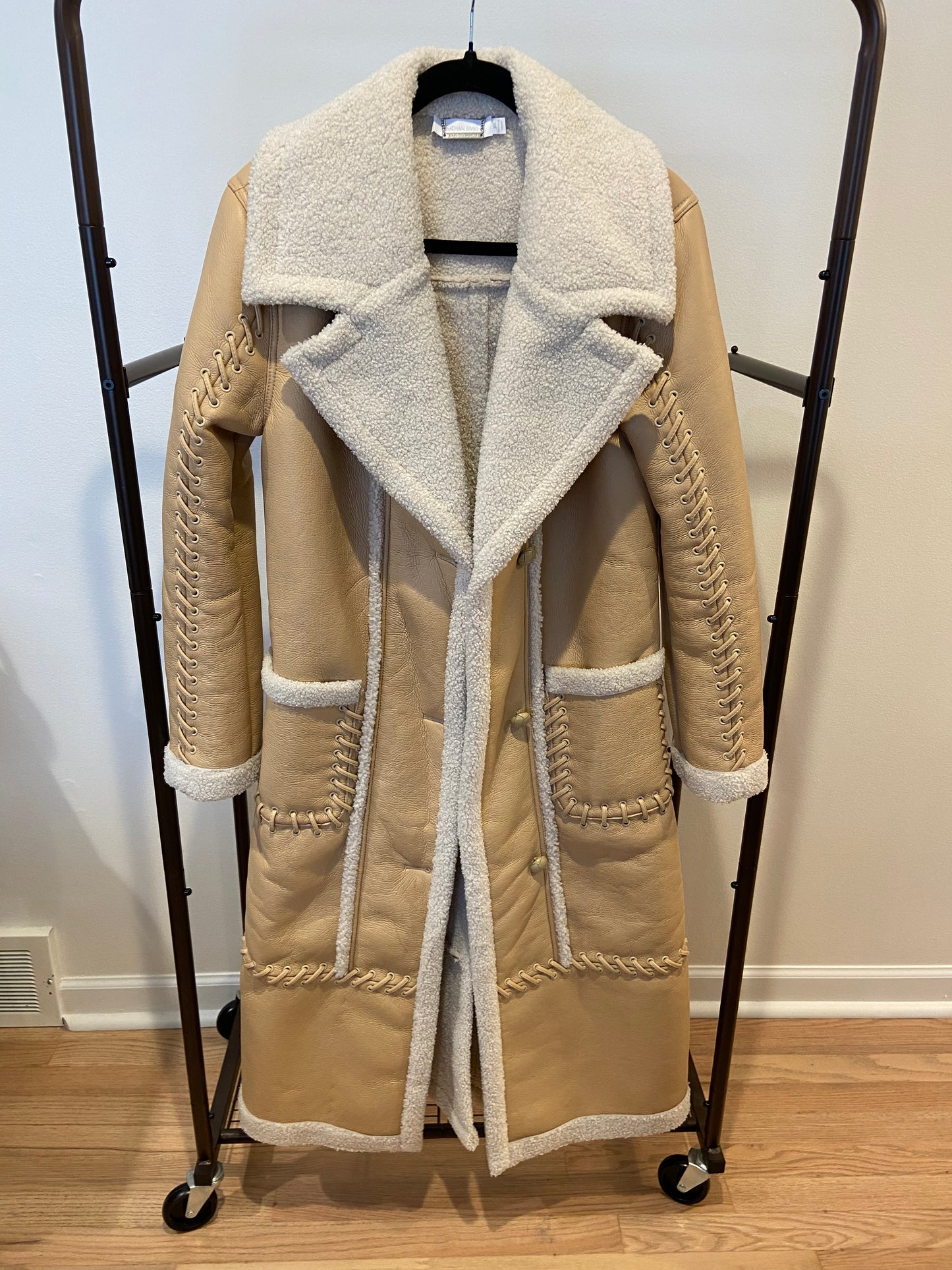 Simkhai Windsor Vegan Sherpa Biker Coat size XS