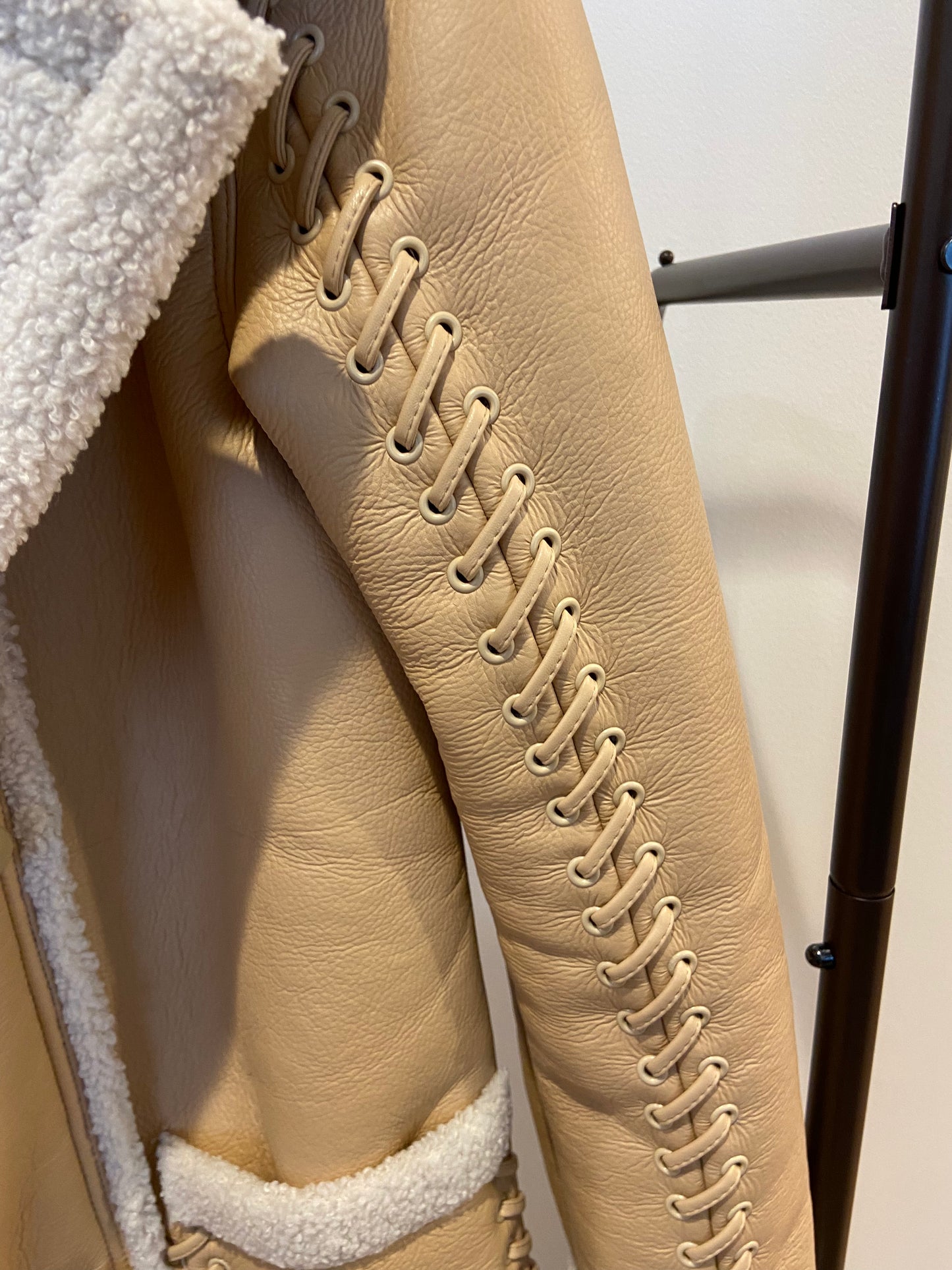 Simkhai Windsor Vegan Sherpa Biker Coat size XS