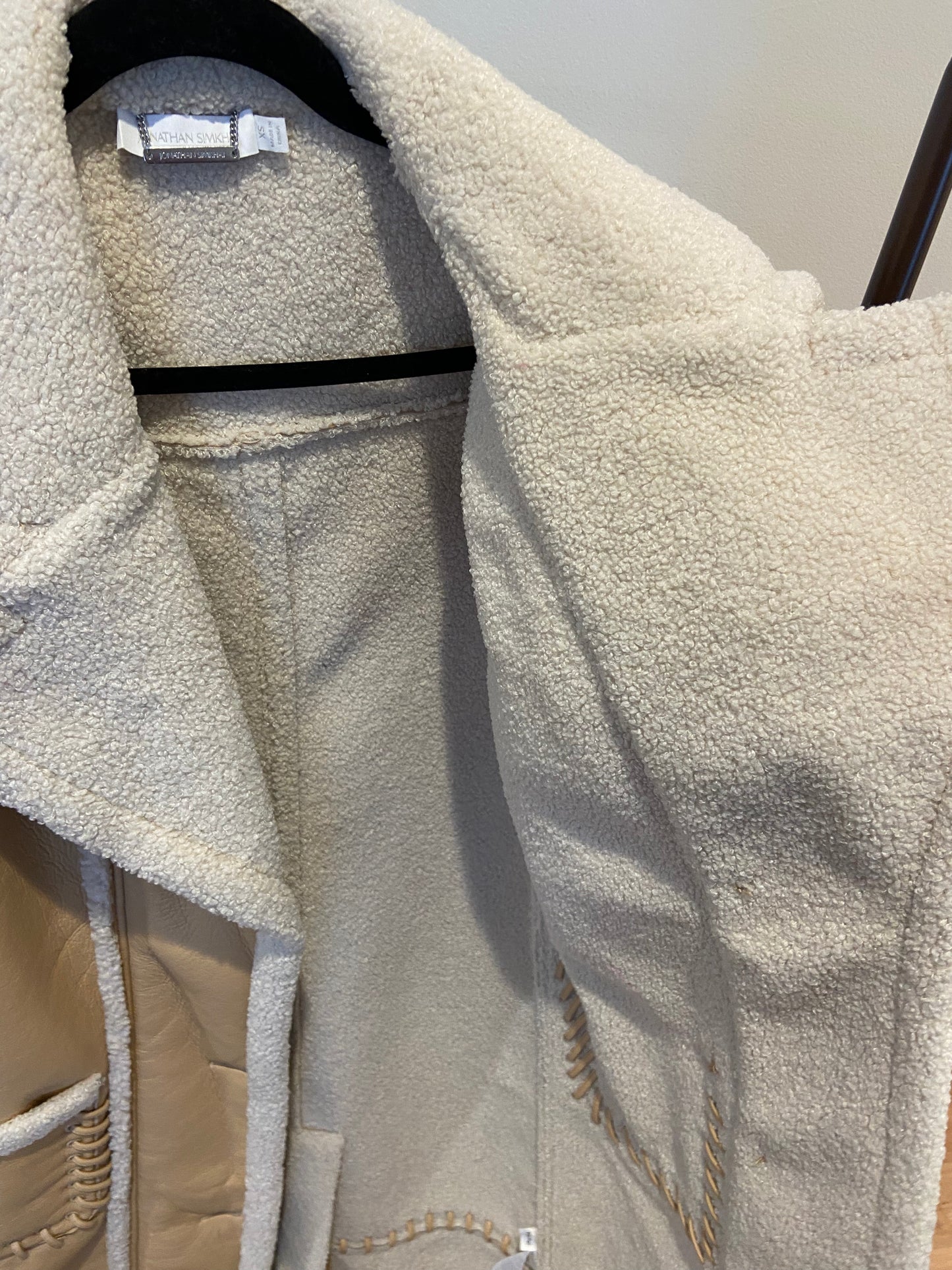 Simkhai Windsor Vegan Sherpa Biker Coat size XS