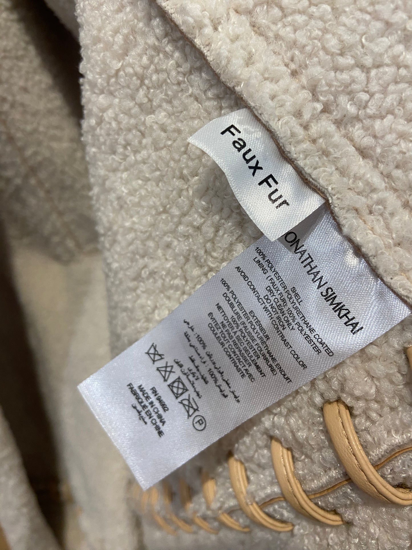 Simkhai Windsor Vegan Sherpa Biker Coat size XS