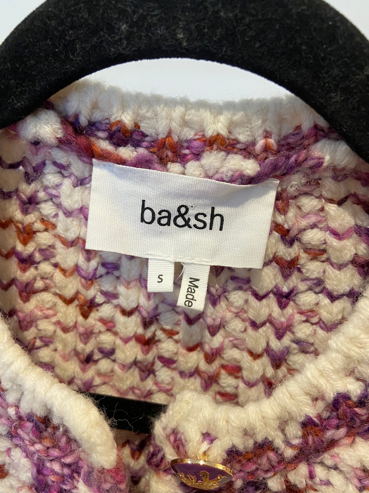 Ba&sh Short Knit Cardigan in Beloni Ecru size S