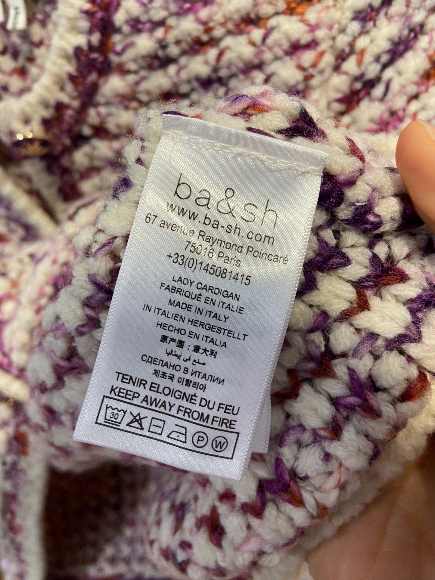 Ba&sh Short Knit Cardigan in Beloni Ecru size S