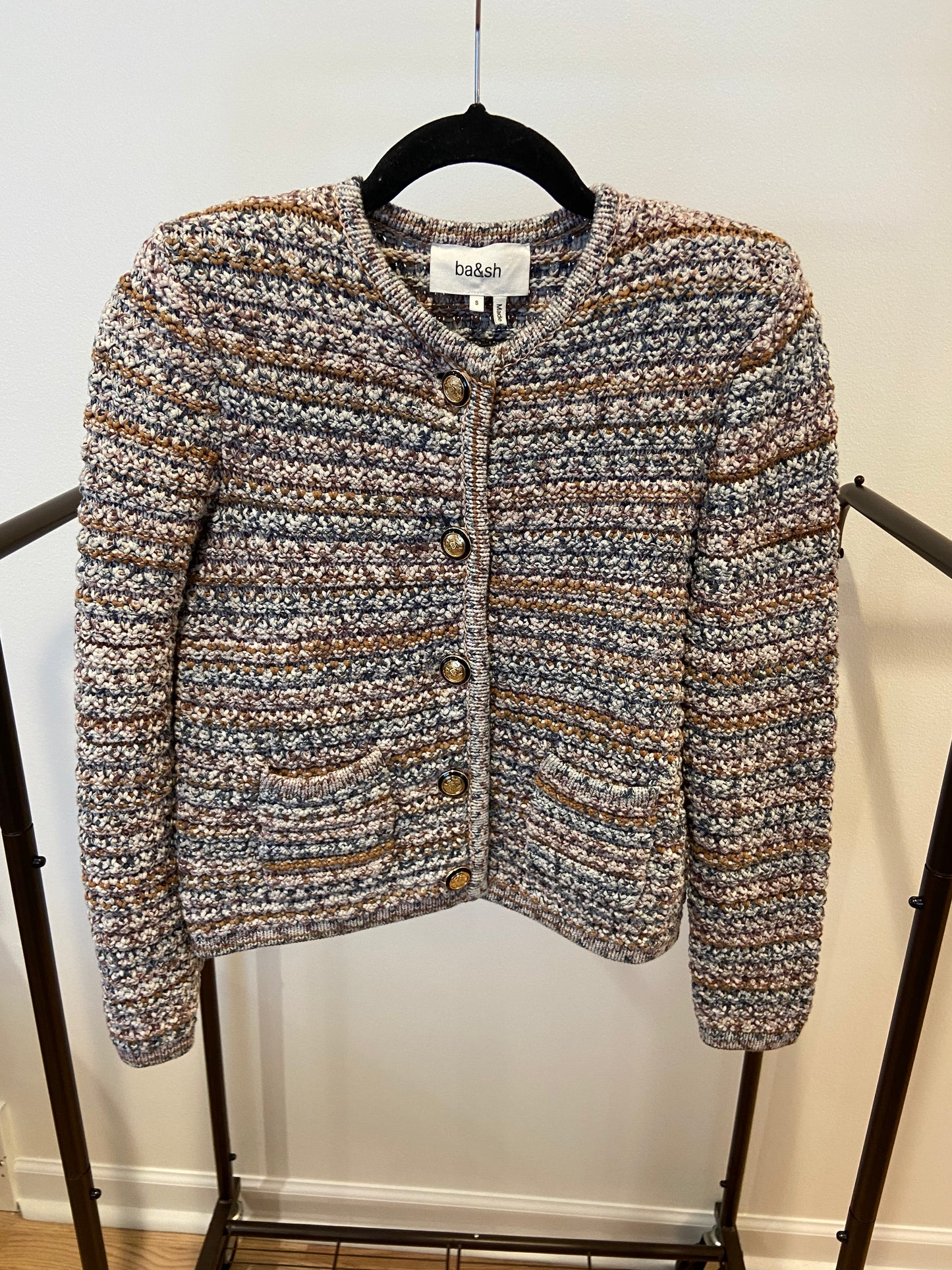 Ba&sh Guspa Short Knit Cardigan size S