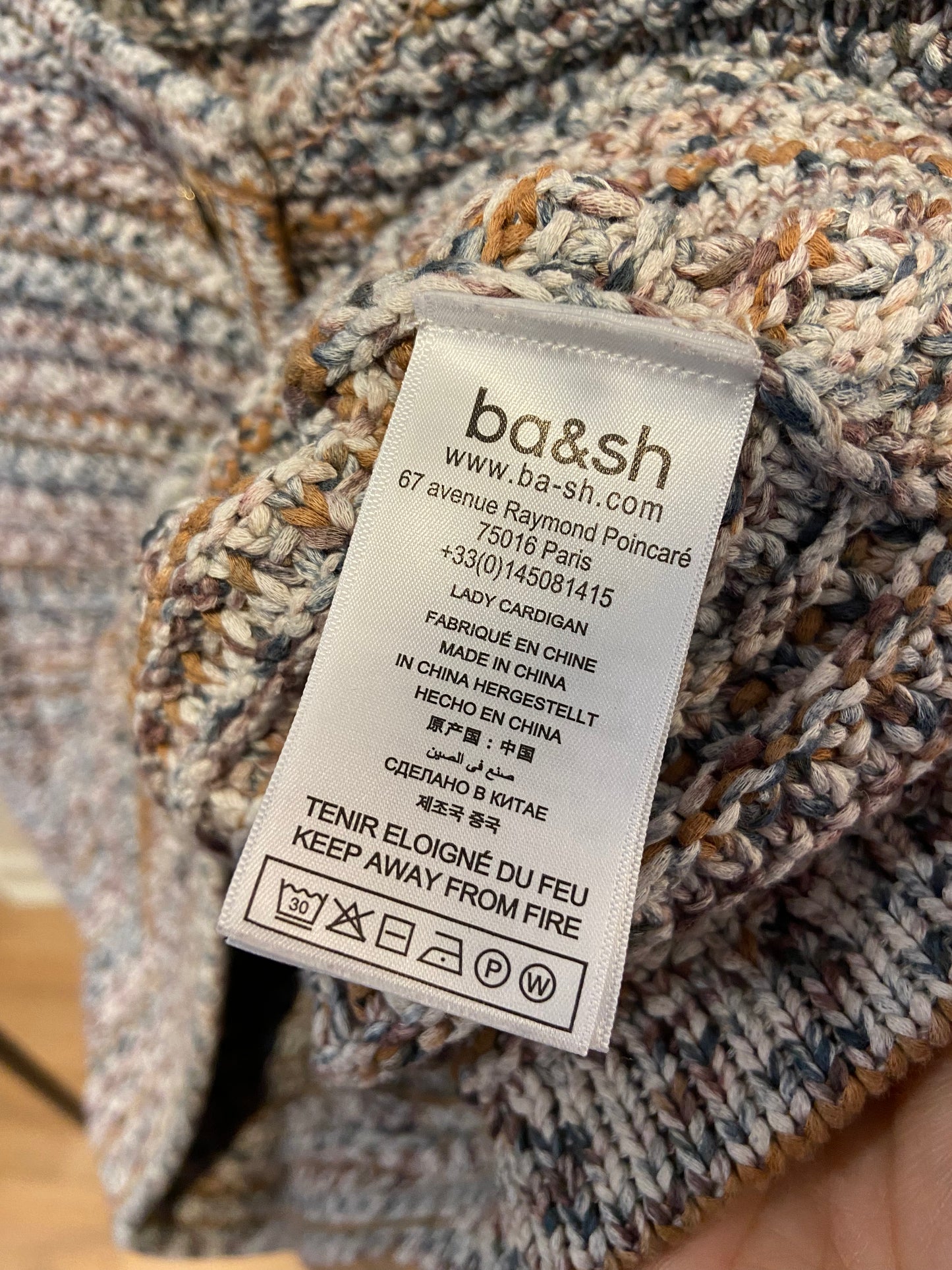 Ba&sh Guspa Short Knit Cardigan size S