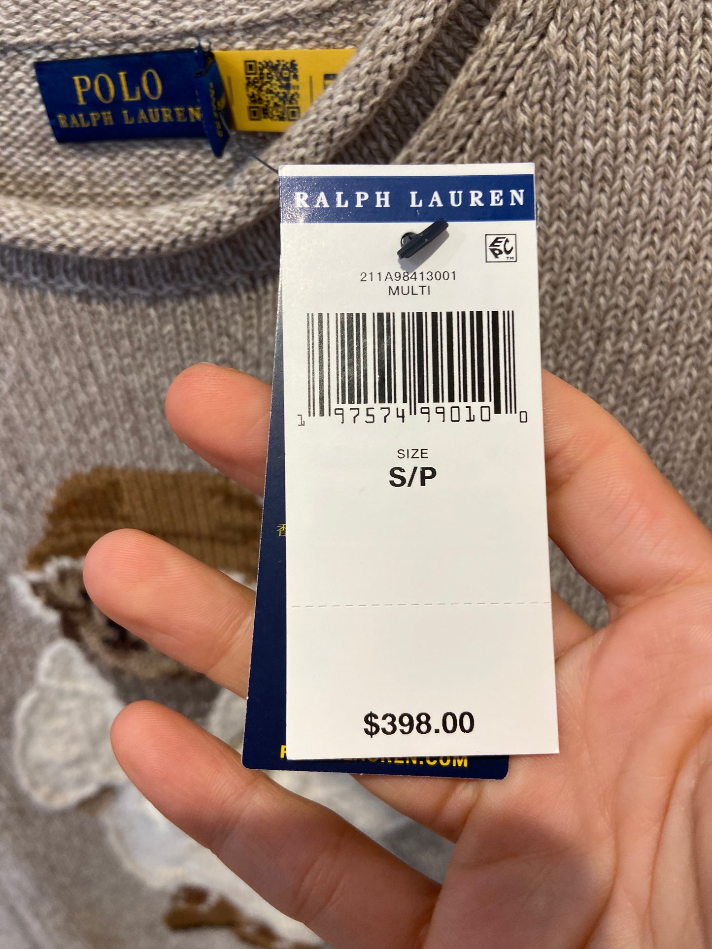 Polo Ralph Lauren Bear Sweater size S