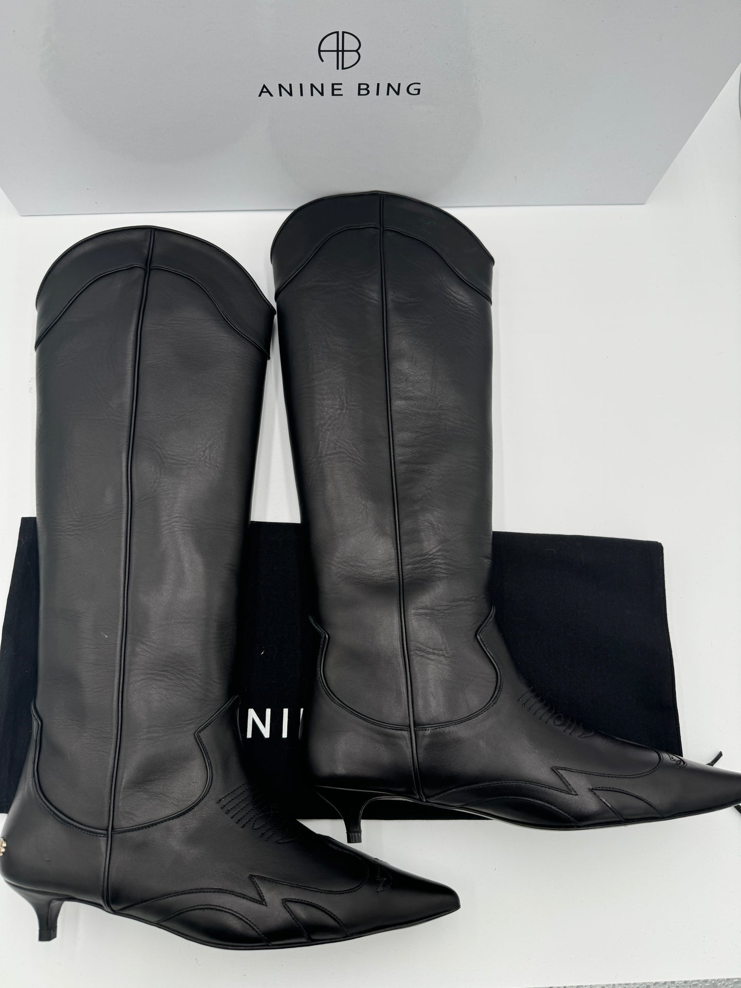 Anine Bing Tall Rae Leather Boots size 37