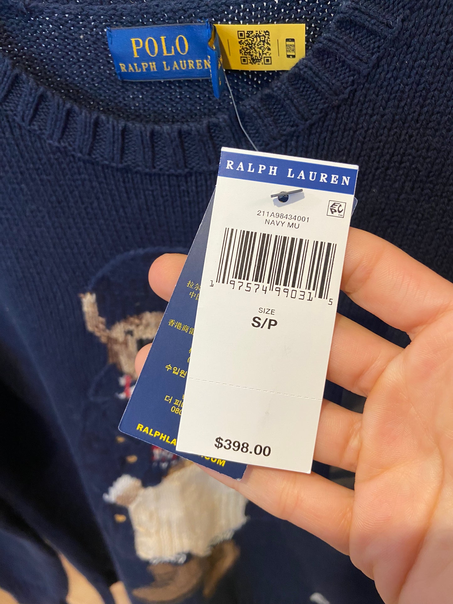 Polo Ralph Lauren Bear Sweater size S