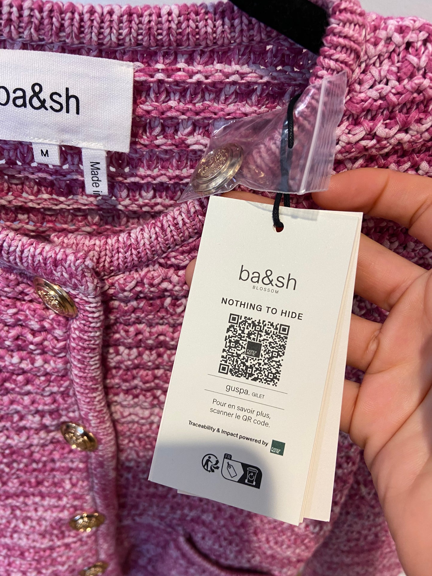 Ba&sh Guspa Knit Cardigan size M