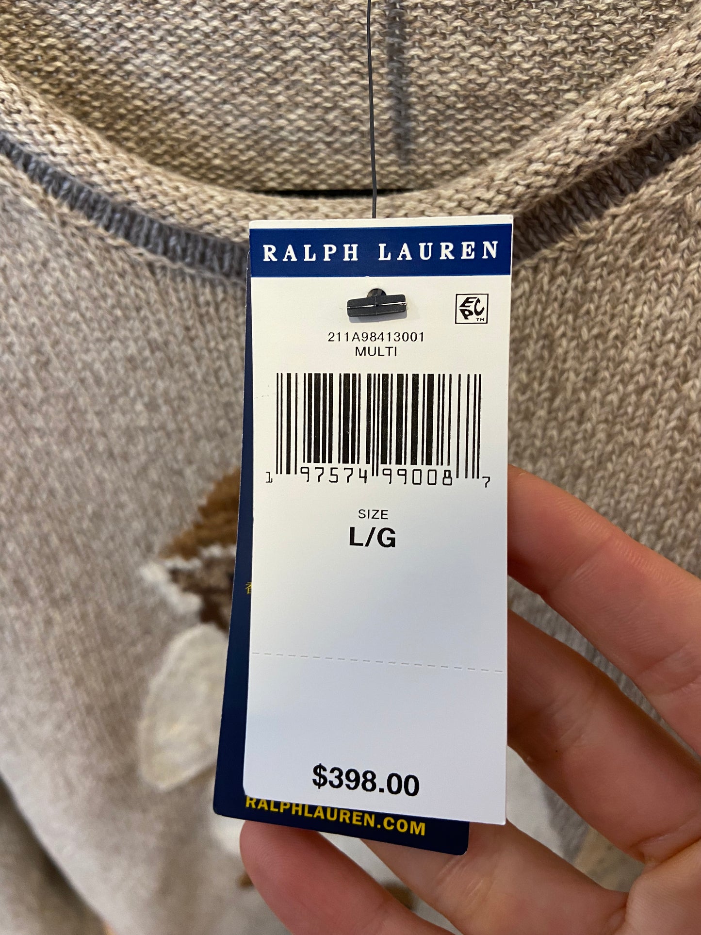 Polo Ralph Lauren Bear Sweater size L