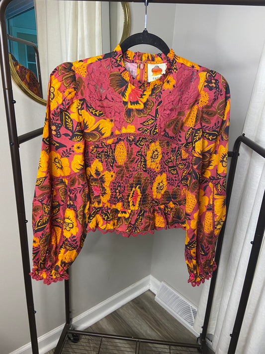 Farm Rio Garden Bloom Blouse size XXS