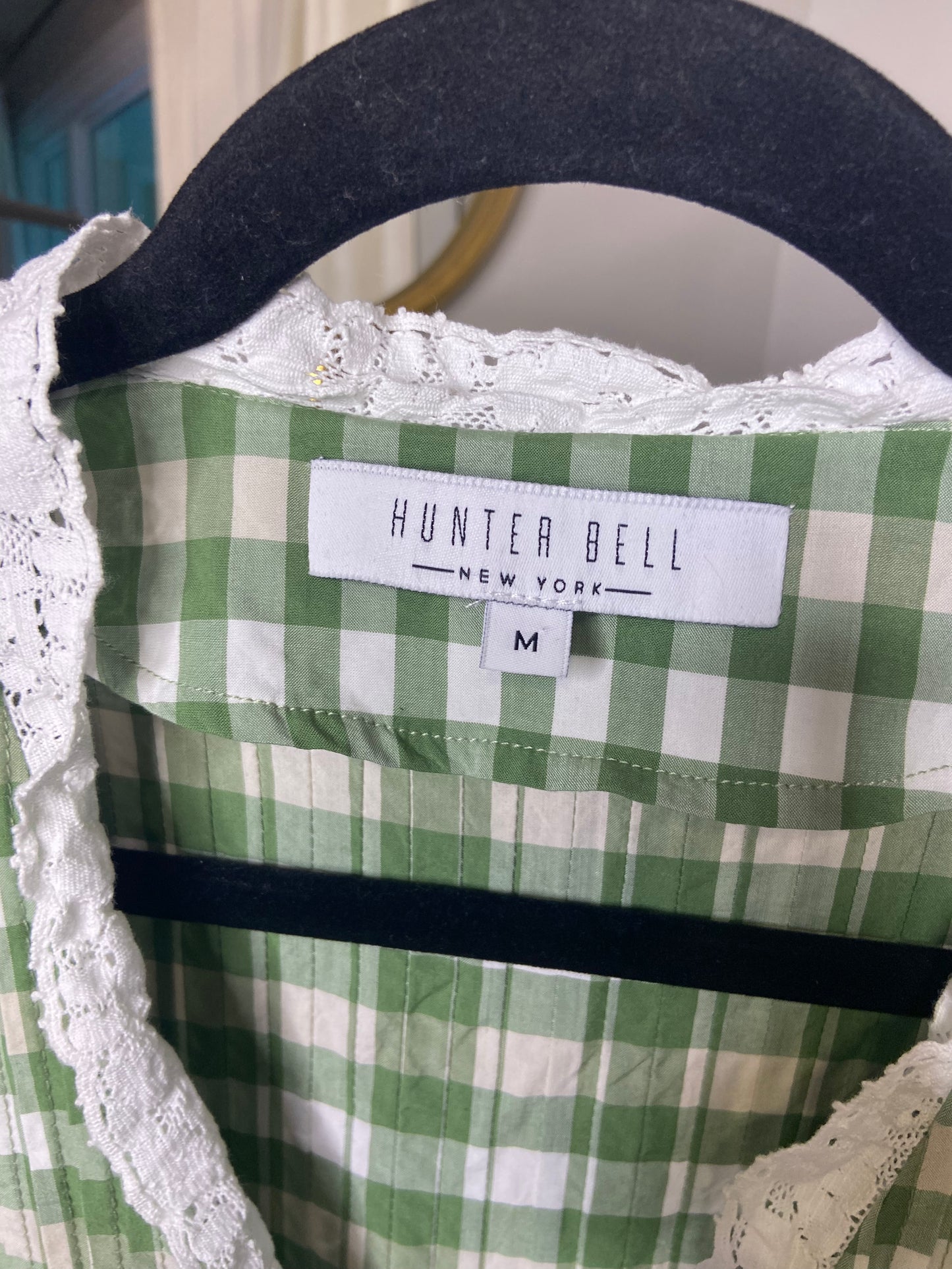 Hunter Bell Mia Top Green Gingham size M