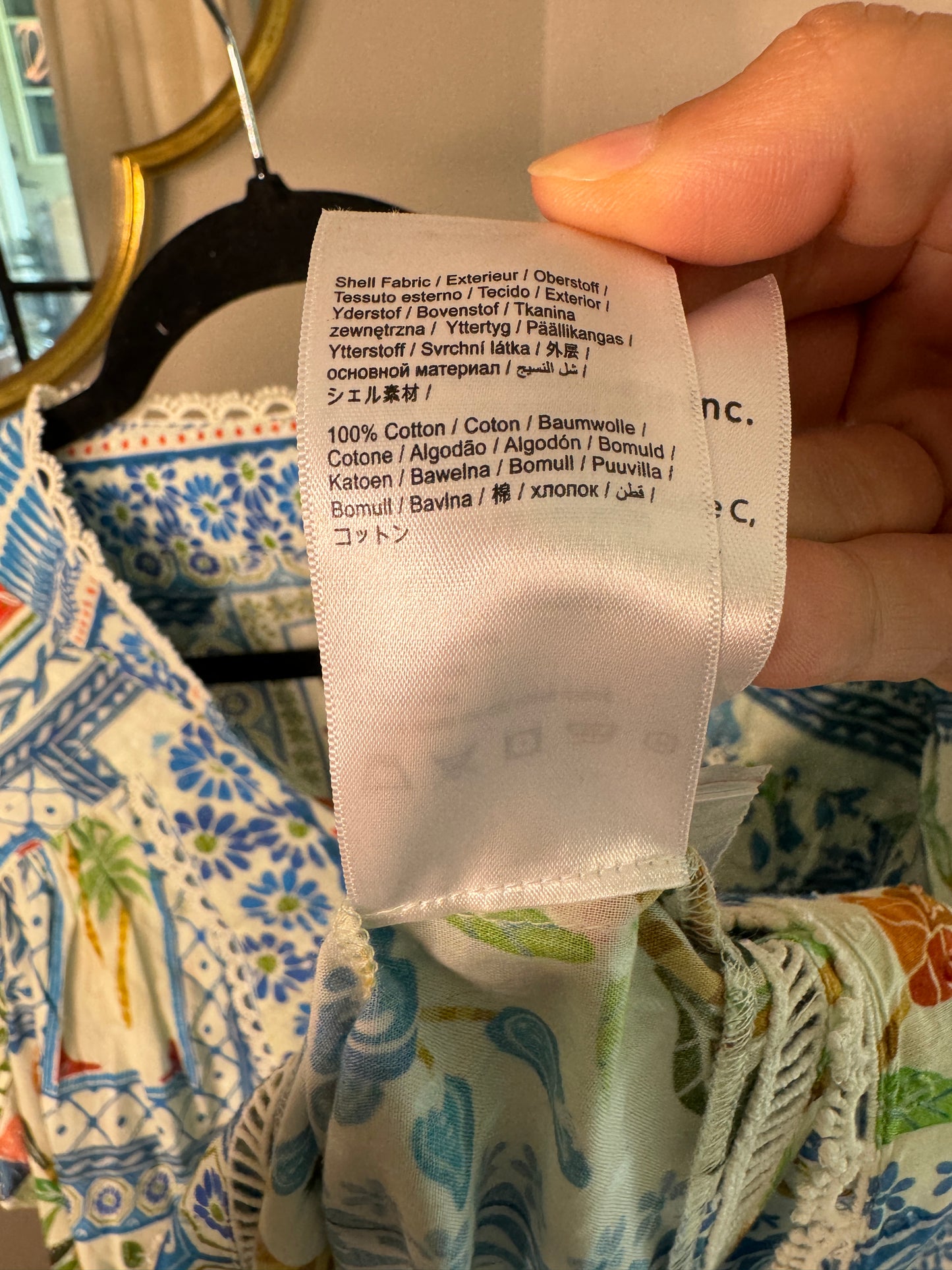 Farm Rio Tropical Tiles Blouse size XL