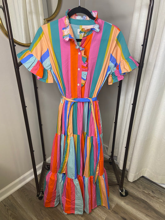 Mille Victoria Dress Confetti Stripe size XS