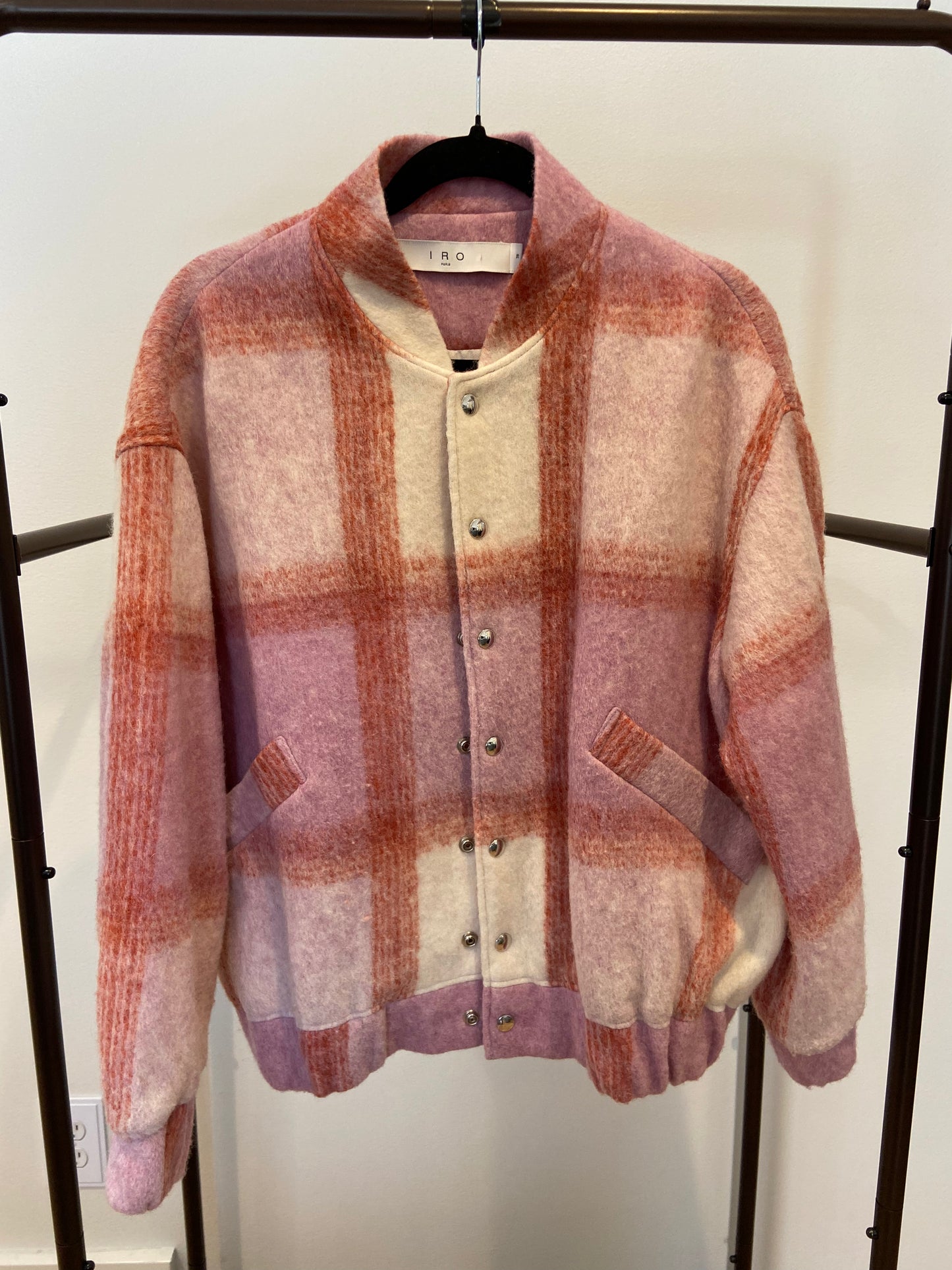 Iro Lahiana Jacket Mixed Light Pink Bomber size 6
