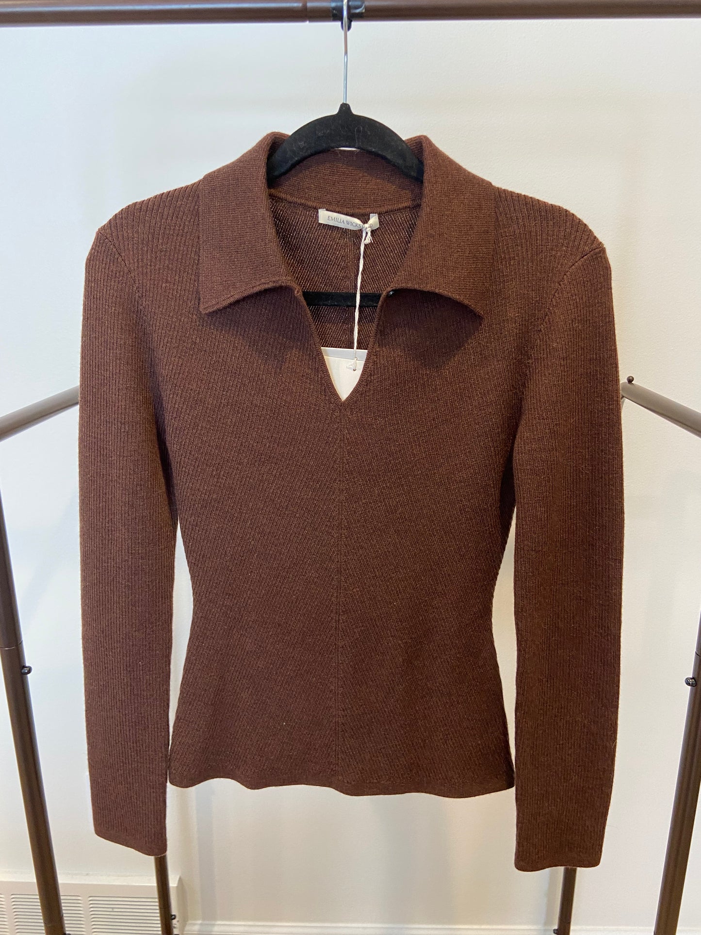 Emilia Wickstead Ambrose Polo Collar Wool Sweater size M