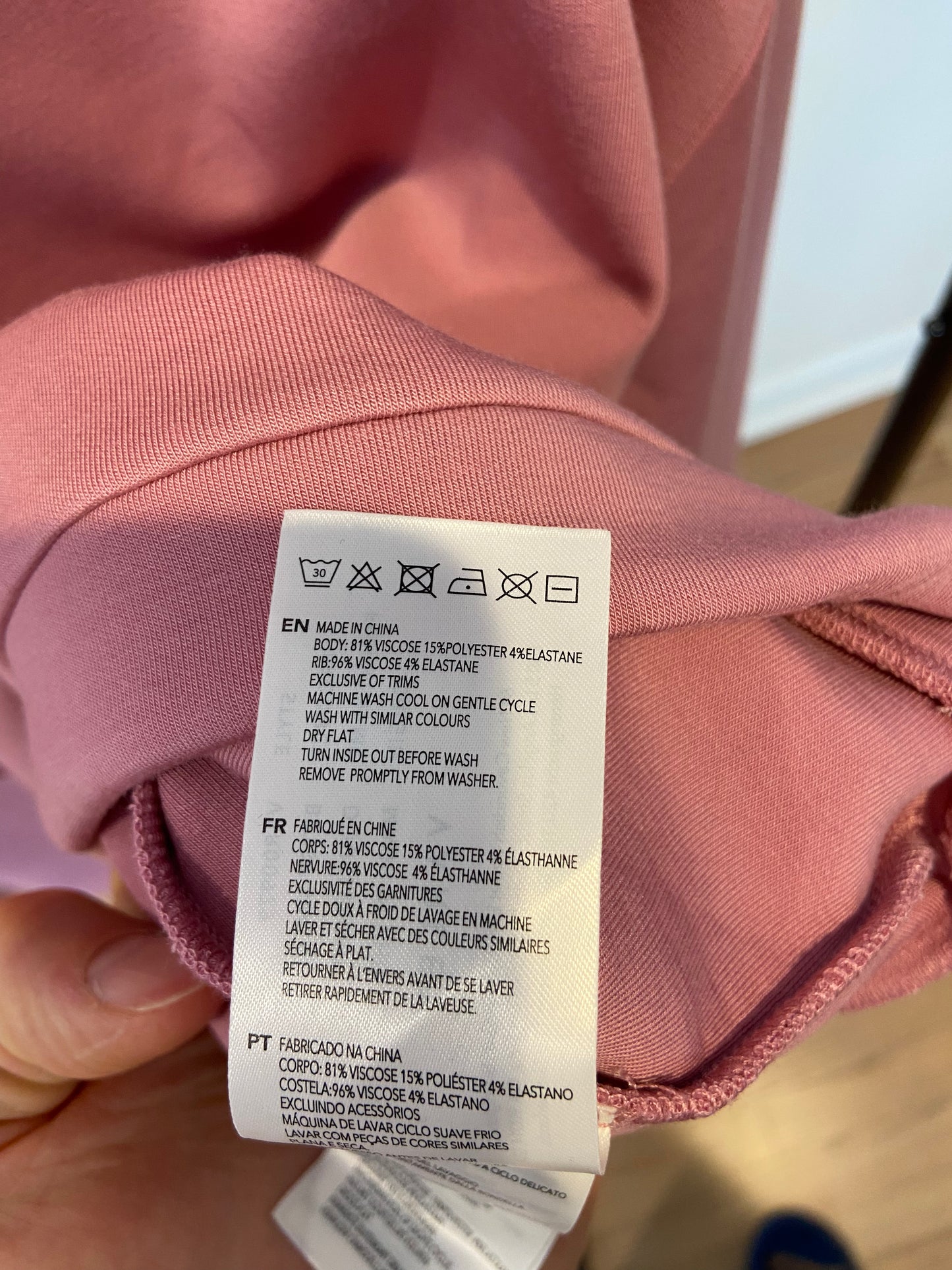 Varley Betsy Sweat in Foxglove Pink size L