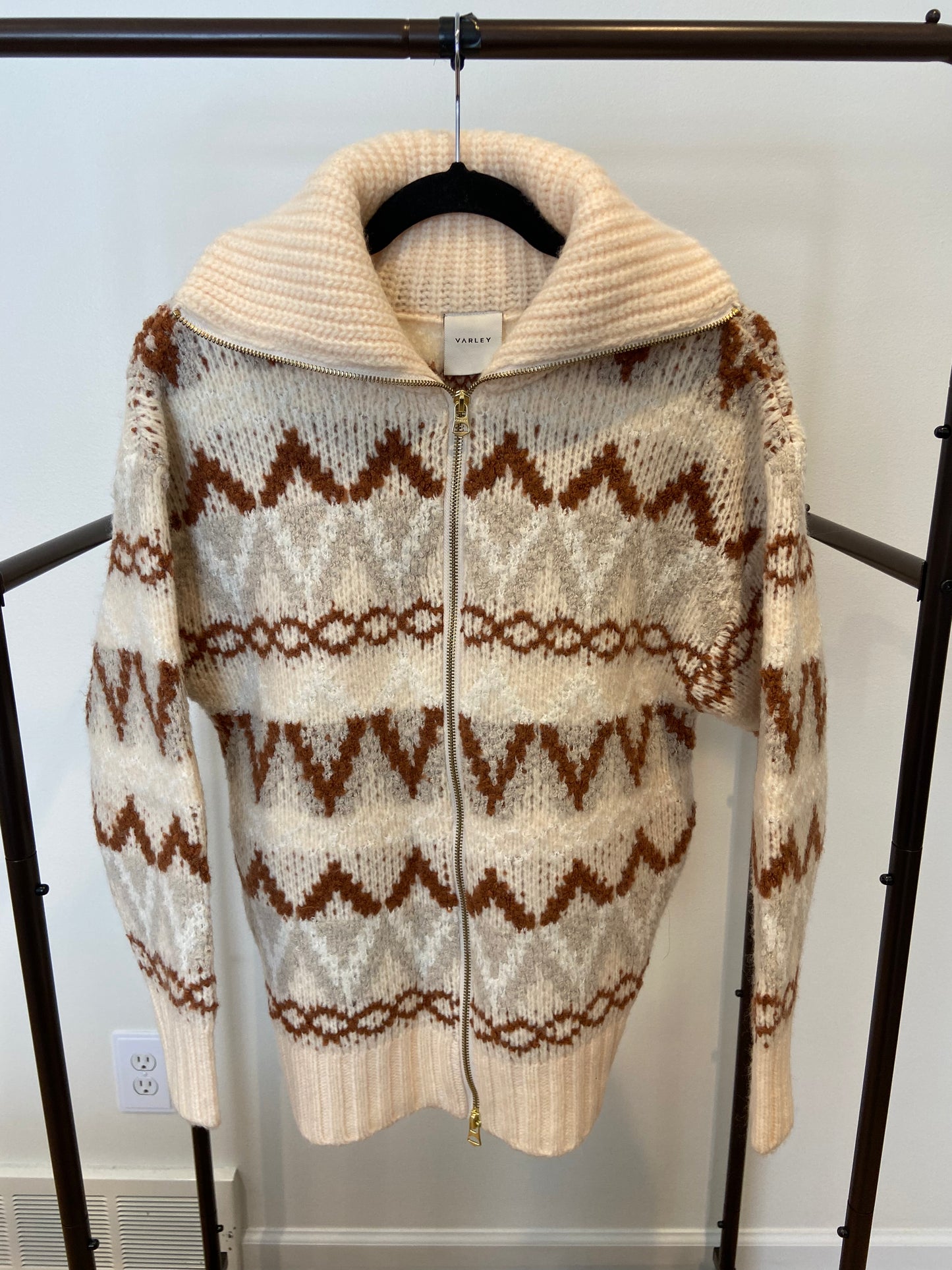Varley Brooke Fairisle Knit Jacket - Whitecap Mountain Fairisle size XS