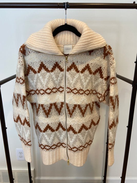 Varley Brooke Fairisle Knit Jacket - Whitecap Mountain Fairisle size XS