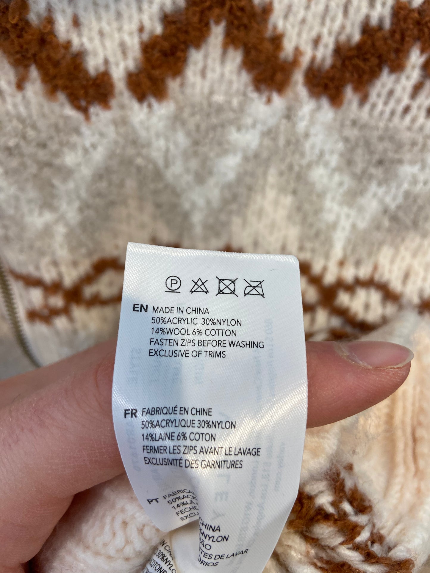 Varley Brooke Fairisle Knit Jacket - Whitecap Mountain Fairisle size XS